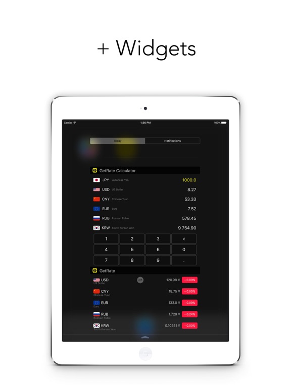 GetRate Currency Exchange Rate iPad screenshot 5 - Finance app