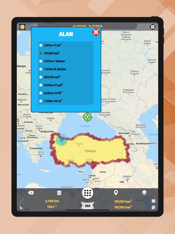 Screenshot #6 pour GPS Alan Ölçümü Lite