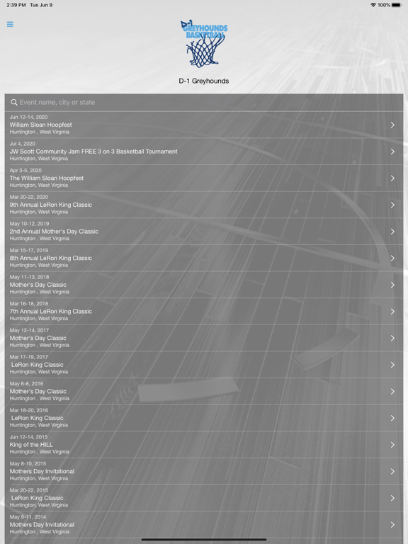 D-1 Greyhounds iPad screenshot 1 - Sports app