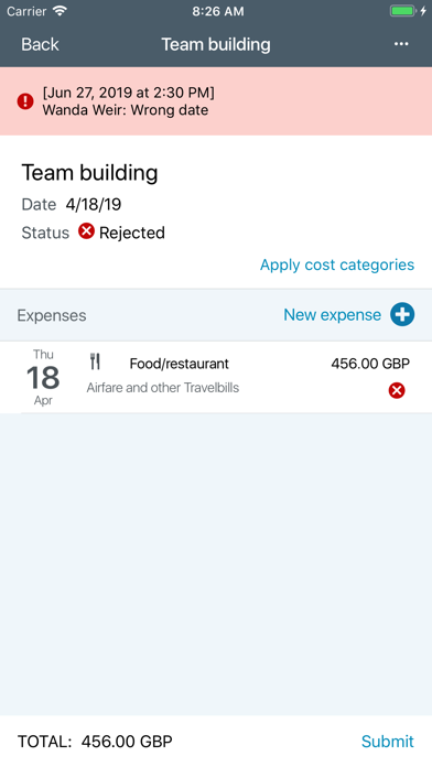 Unit4 Expenses Screenshot