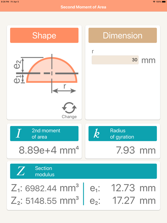 Second Moment of Area iPad screenshot