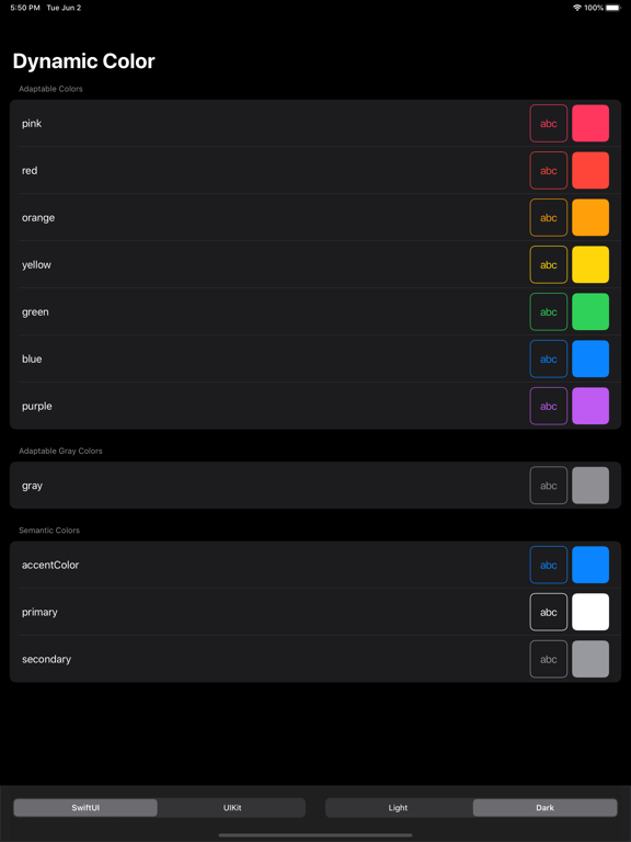 Dynamic Color iPad screenshot 2 - Developer Tools app