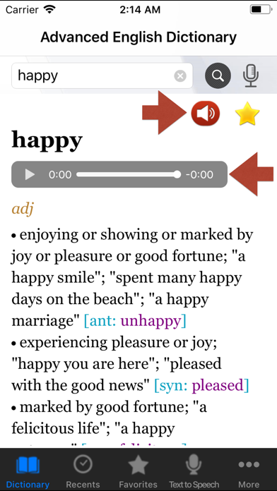 Advanced English Dictionary Screenshot