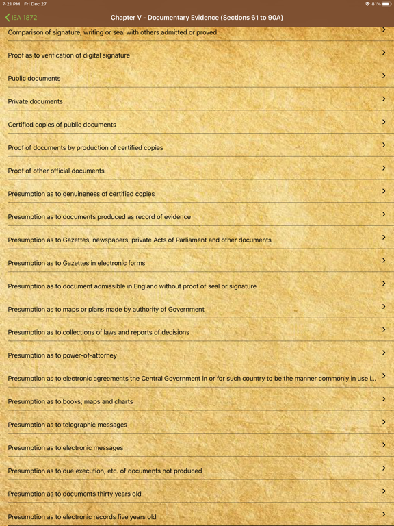 Indian Evidence Act 1872 iPad screenshot 3 - Book app