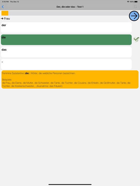 Screenshot #5 pour Deutsch Grammatik Test PRO