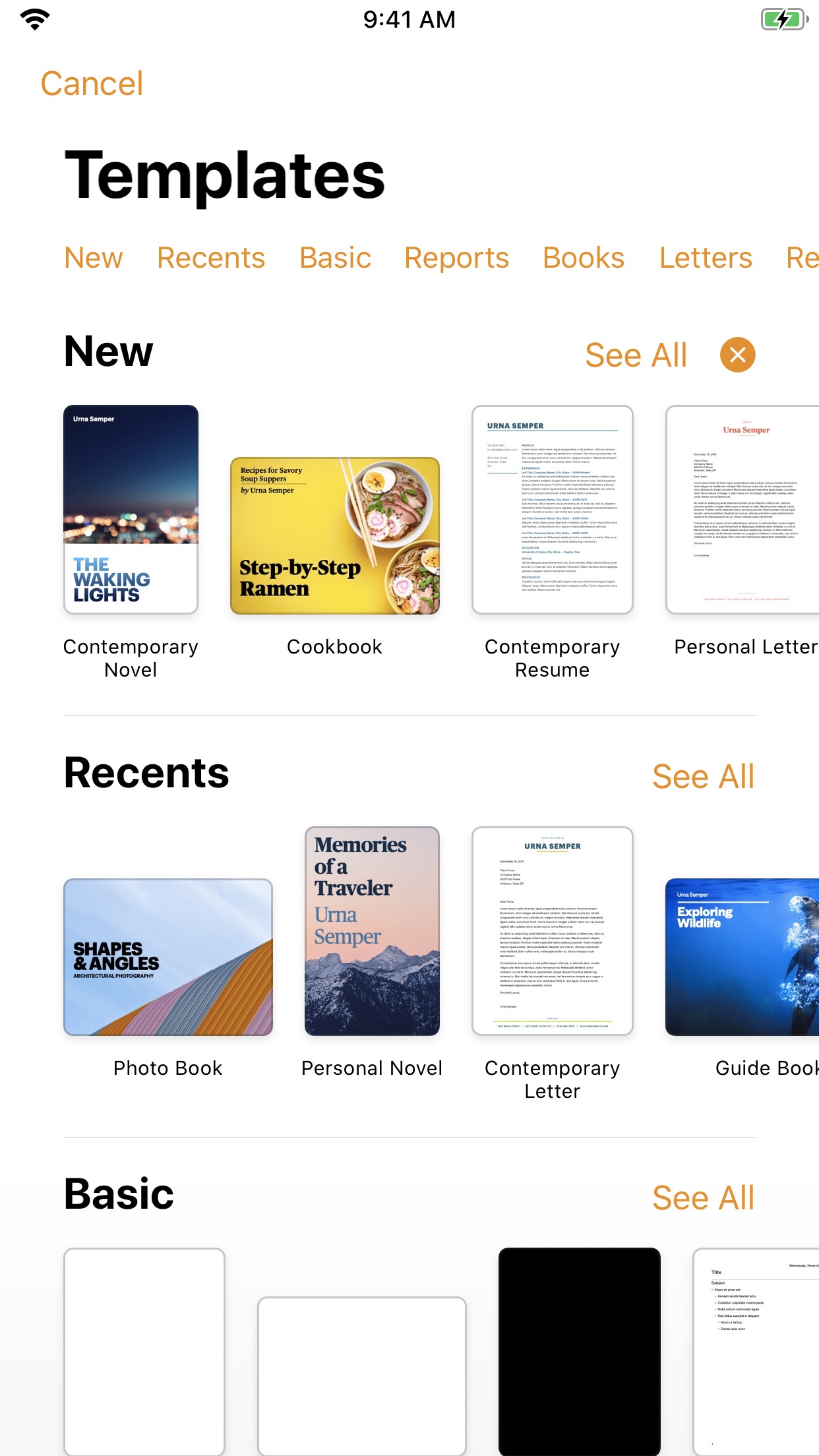 Screenshot do app Pages