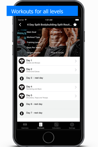 Gym Guide Pro workouts - náhled
