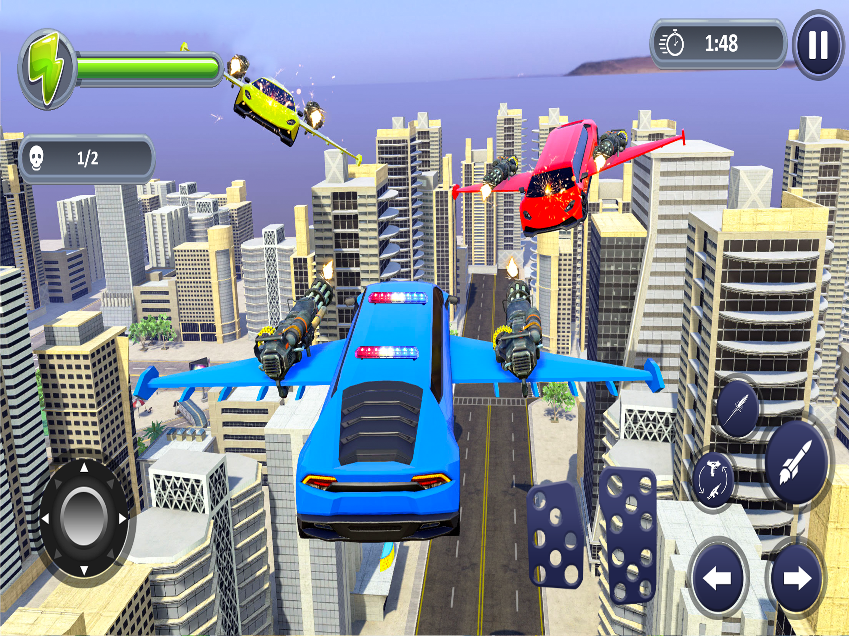 Flying Limo Car Robot War