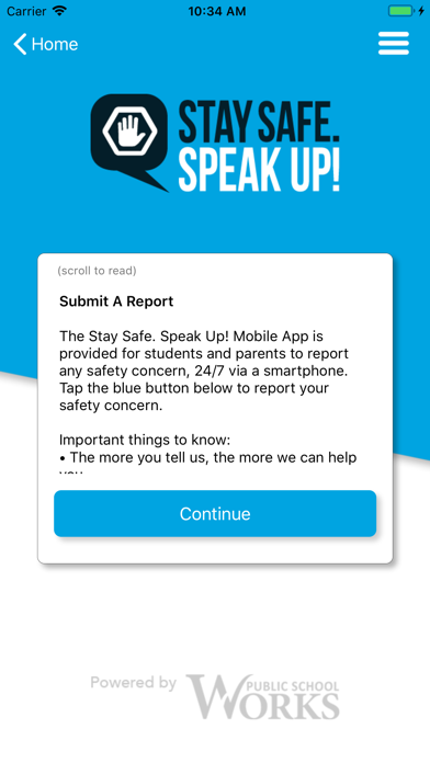 Stay Safe. Speak Up! Screenshot