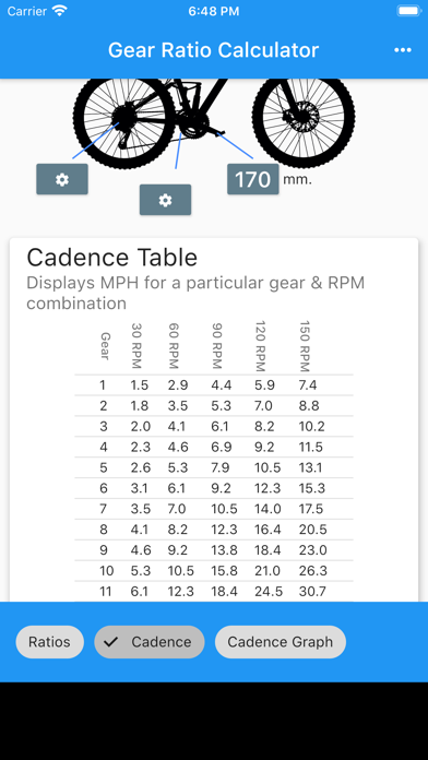 MTB Gear Ratio Screenshot