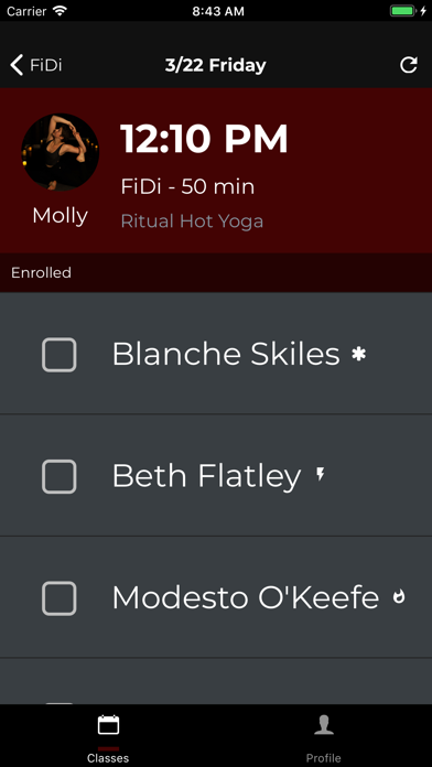 Ritual Hot Yoga Kiosk Screenshot