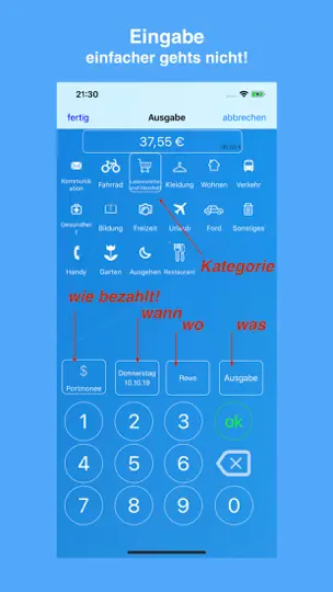 Screenshot von Haushaltsbuch To Go auf dem iPhone 2