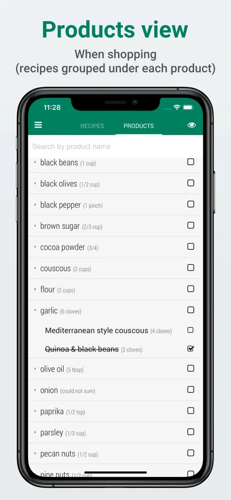 PivotList - grocery shopping