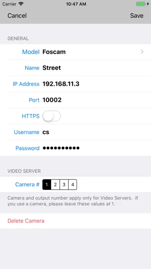 Скриншот GarageCam на iPhone 3