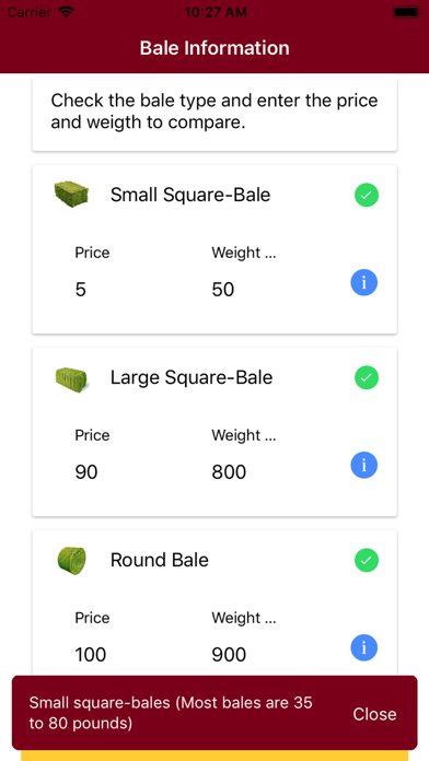 Hay Price Calc Screenshot