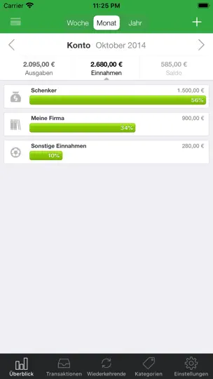 Screenshot von Meine Ausgaben auf dem iPhone 2
