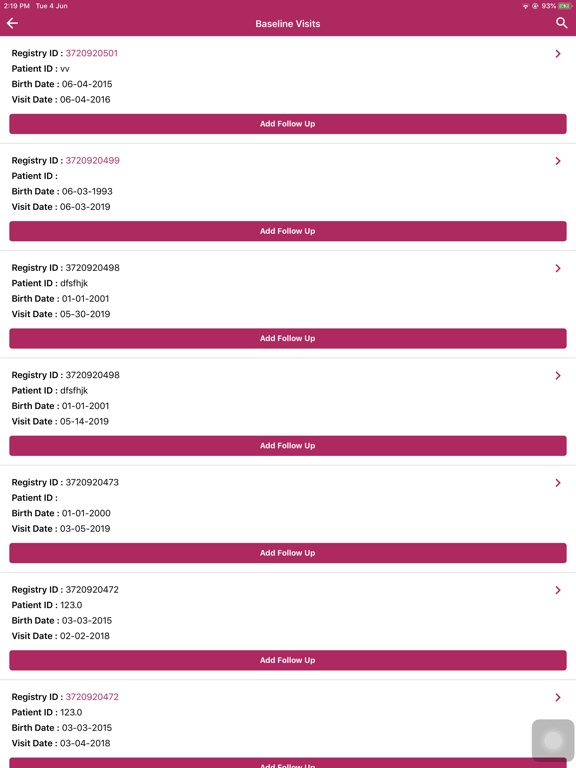 GRAFT General Registry iPad screenshot 4 - Medical app