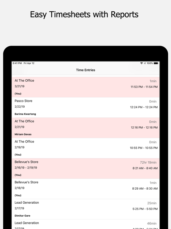 Timeero GPS Time Tracking iPad screenshot 5 - Business app