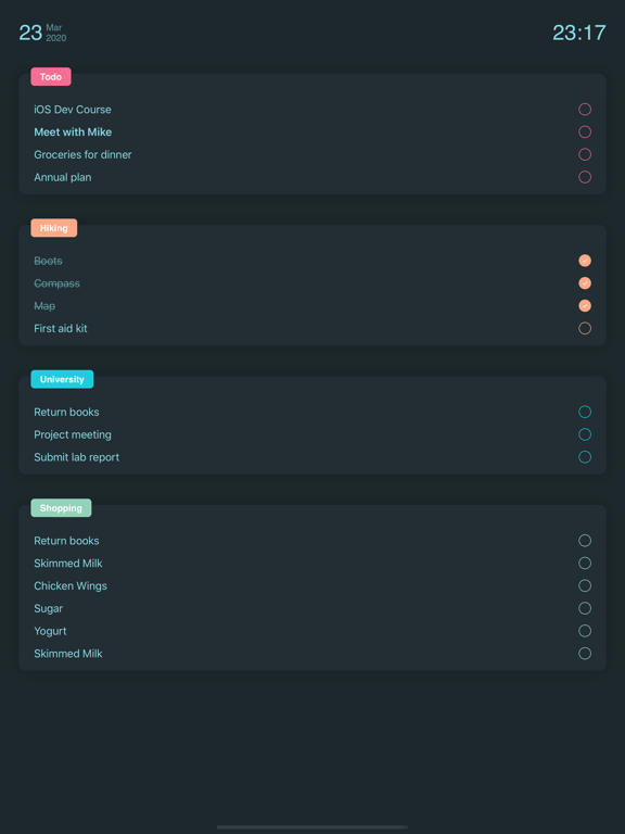 Listify - Simple Todo App iPad screenshot 4 - Lifestyle app