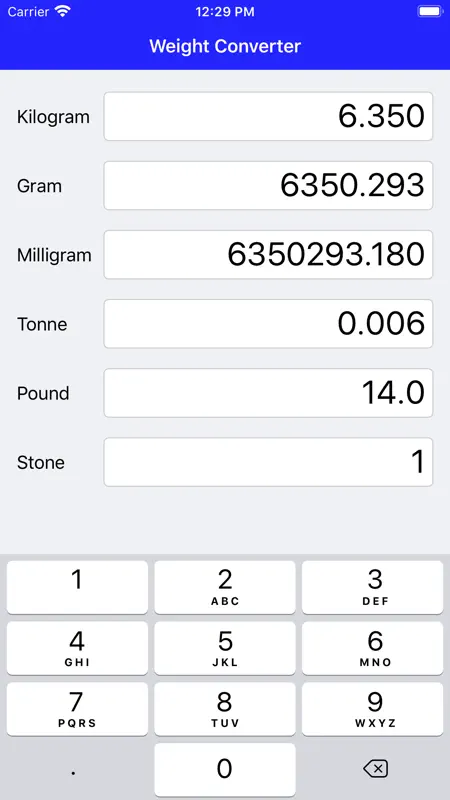 Weight Converter St, Lb, Kg, G screenshot 1 of 1