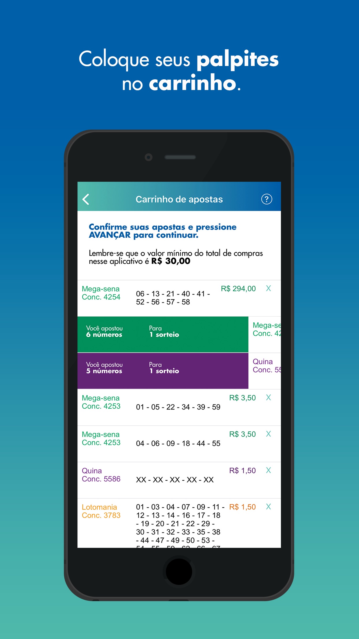 Screenshot do app Loterias CAIXA