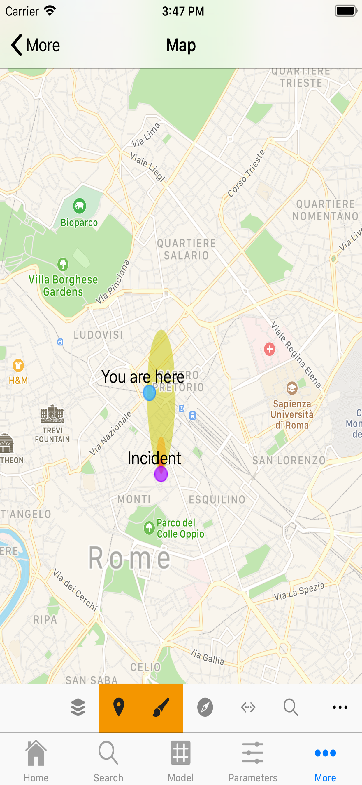 Visual Accident Perimeter