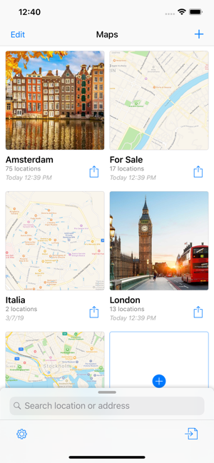 Map Locations Screenshot