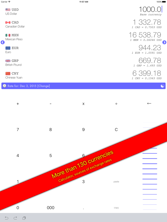 GetRate Currency Exchange Rate iPad screenshot 1 - Finance app