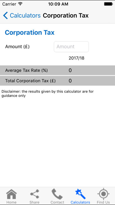 Screenshot #1 pour Elliott Bunker Tax Calculator