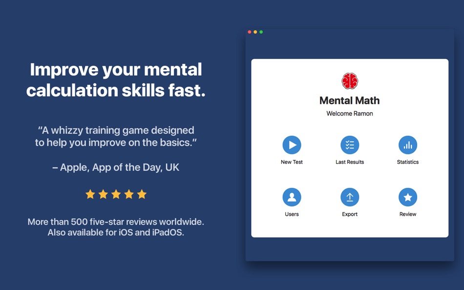 #1. Mental Math - Arithmetic Quiz (macOS) 由: Fly Your Vision B.V.