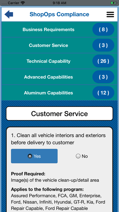 Business Assessment Screenshot