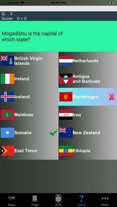 Country Flags, Maps, COA Quiz Screenshot