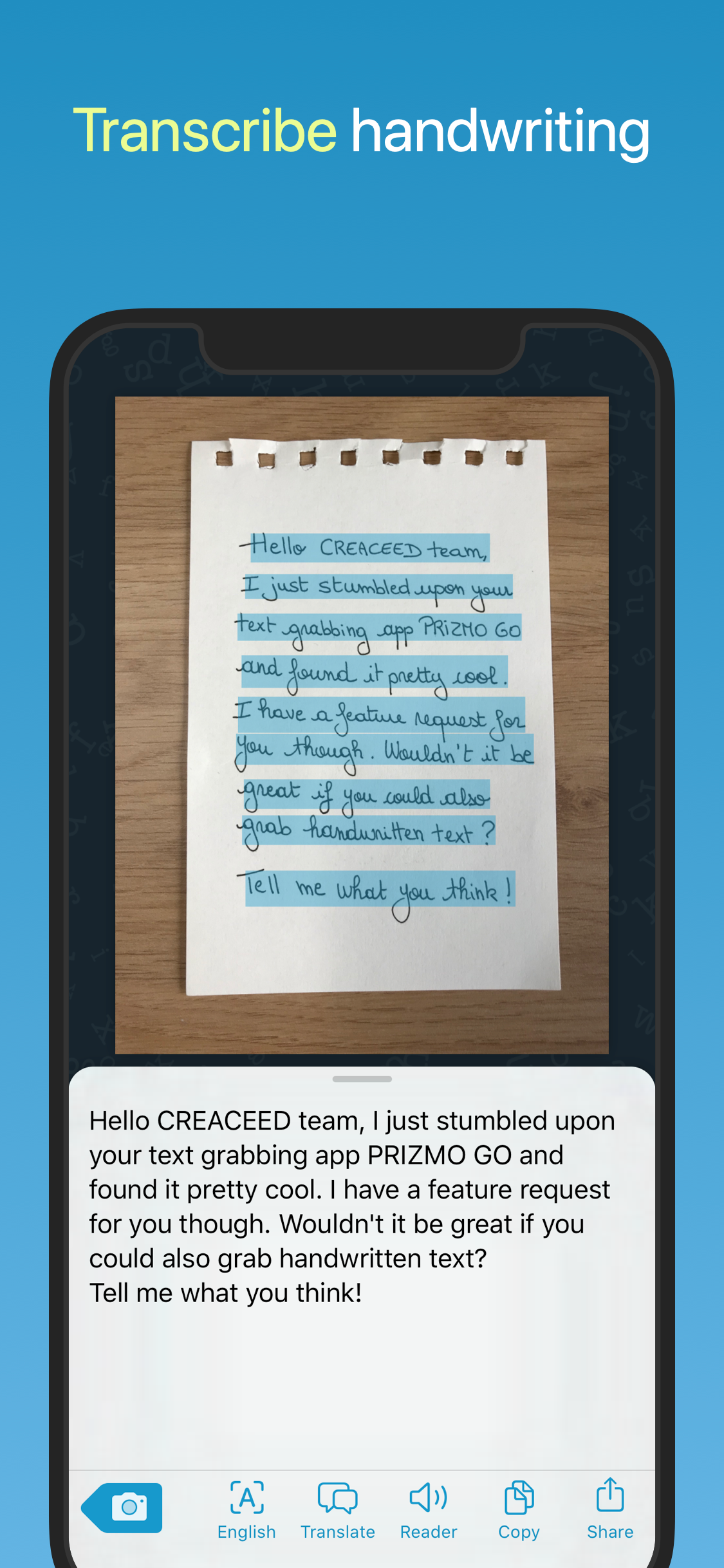 Prizmo Go › Scan Text + OCR