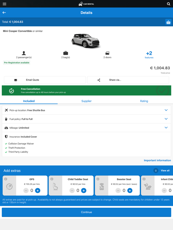 Car rental 24h. Compare prices