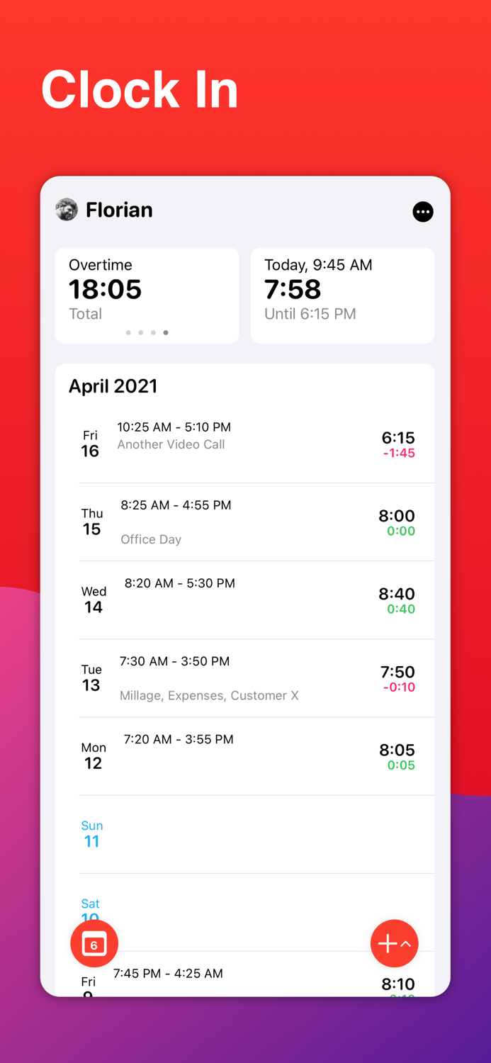 WorkTimes - Hours Tracker