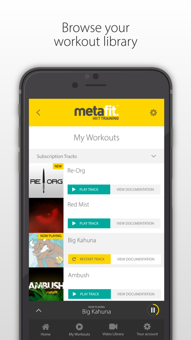 Metafit Training Screenshot