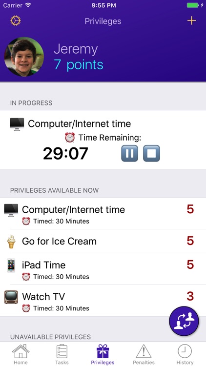 Privilege Points Chore Tracker screenshot-3