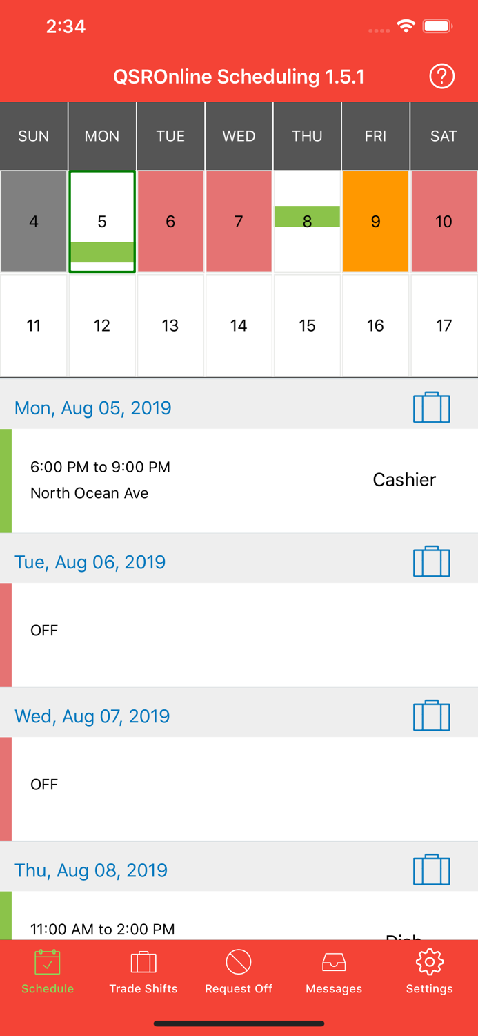 QSROnline Scheduling