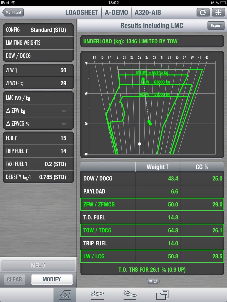 Flysmart+ Loadsheet screenshot 2