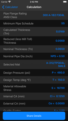 Pipe and Flange Calculator screenshot 6