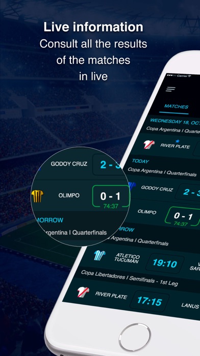 Argentine soccer - results Screenshot