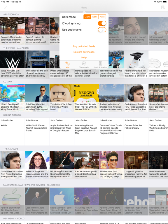 Heartfeed RSS Reader iPad screenshot 6 - News app