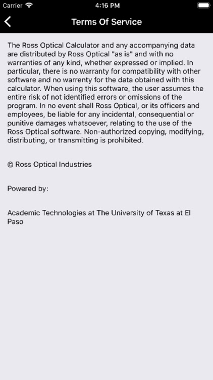 Ross Optical Calculator