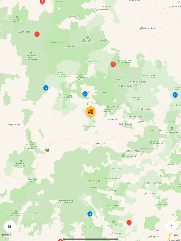Australian Fires. Bushfire Map