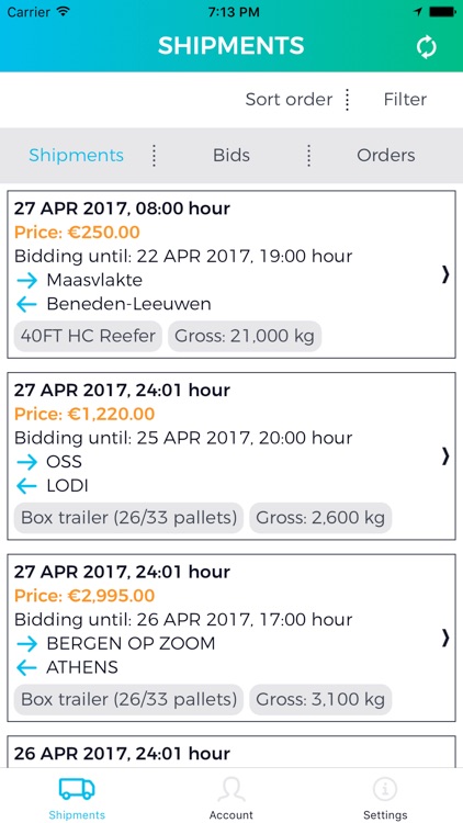 UTURN: Containertrucking app