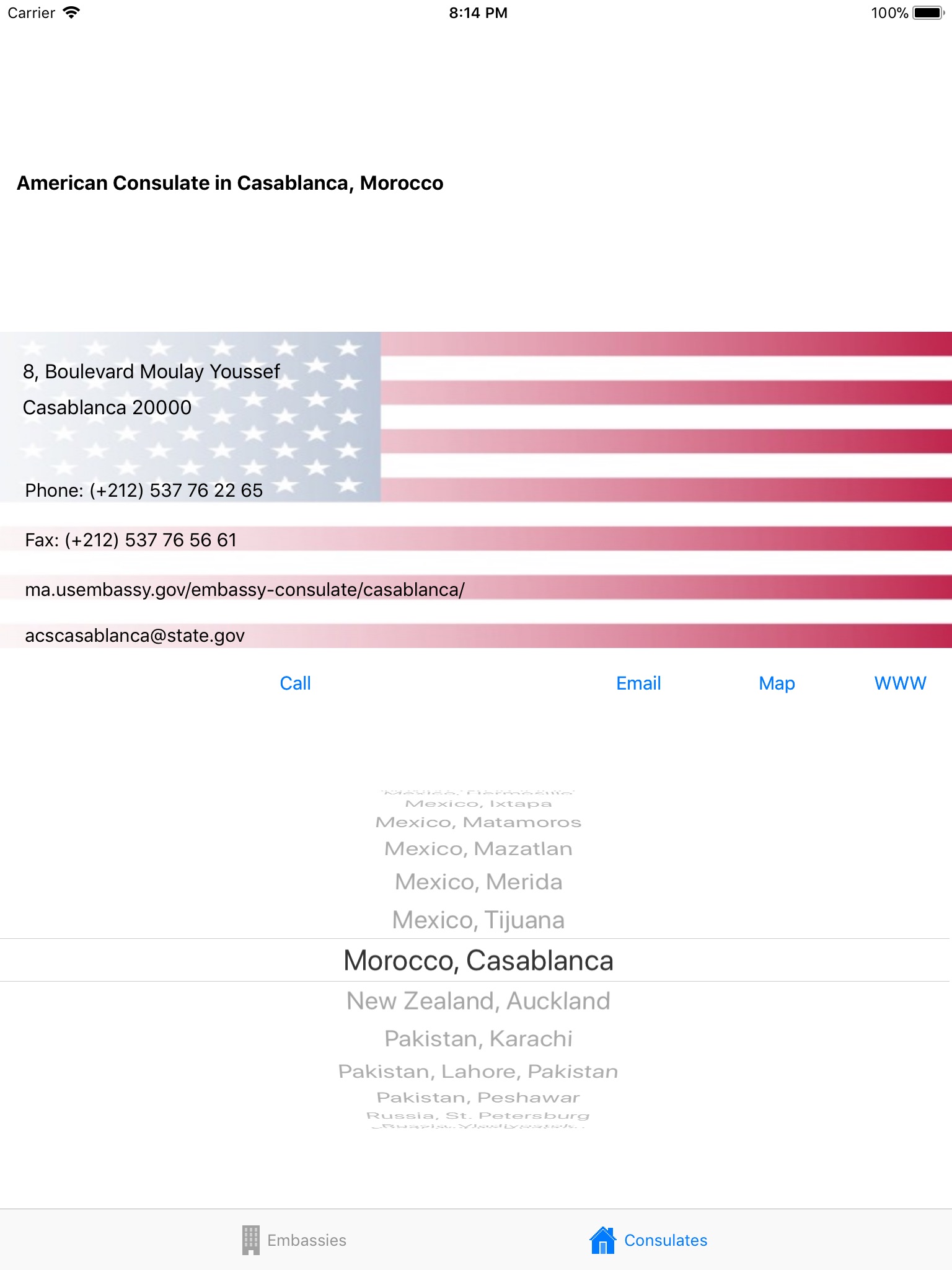 USA Embassies & Consulates screenshot 2