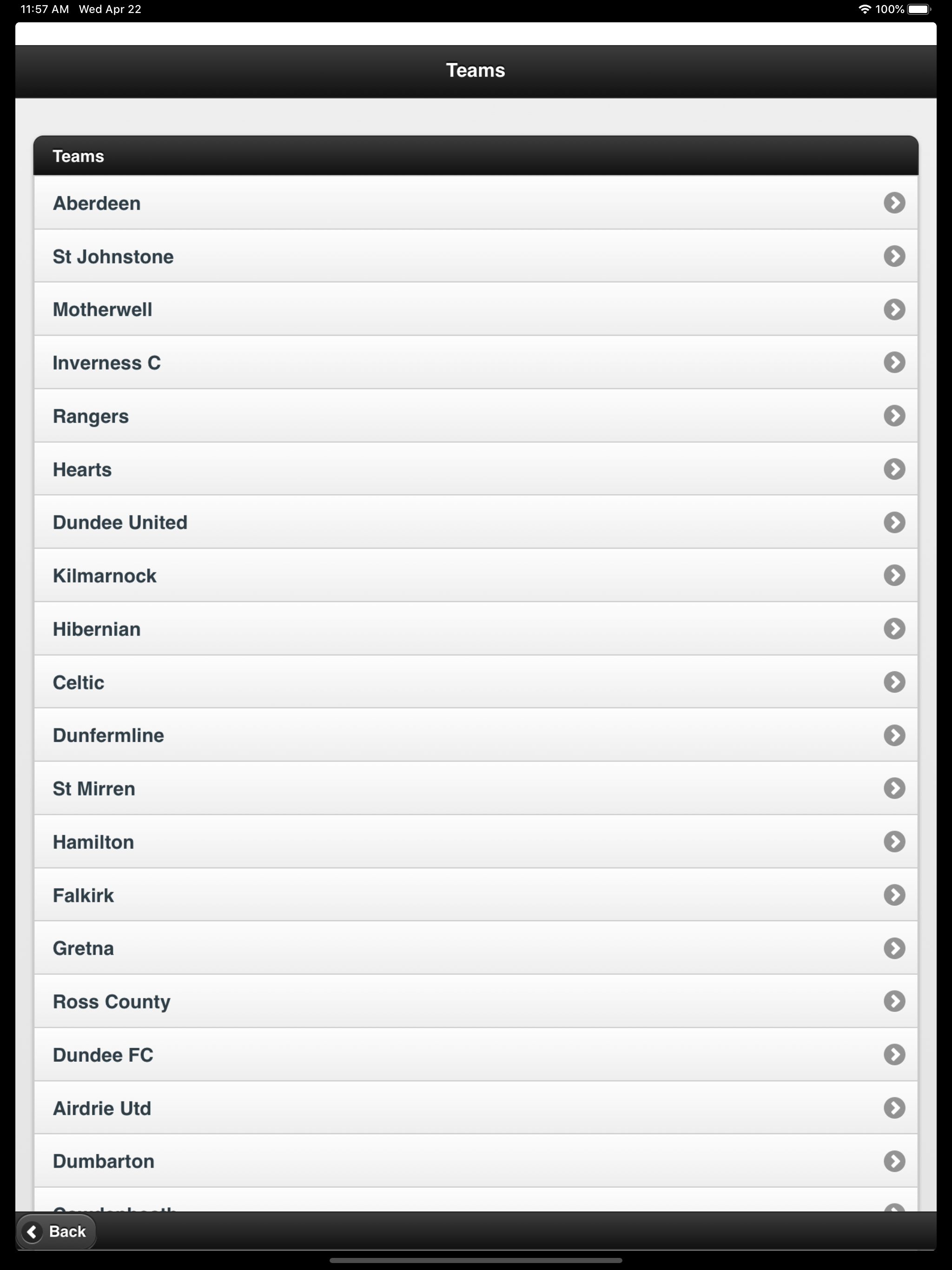 Scottish Football App