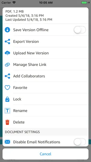 Amazon WorkDocs iPhone Screenshot 5