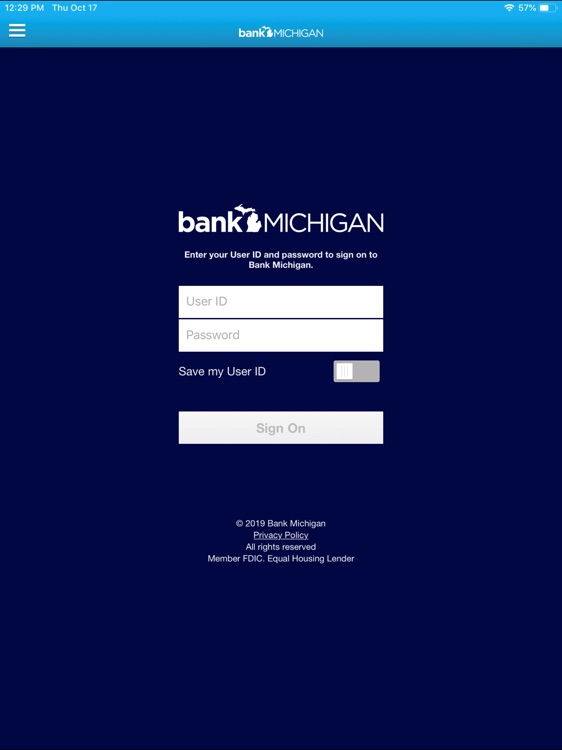 Bank Michigan for iPad