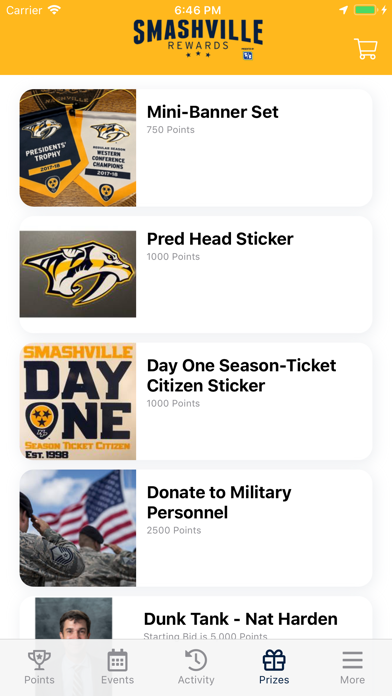 Nashville Predators Rewards Screenshot